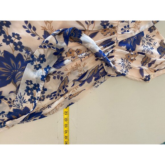 Windsor Maxi Dress Blue & White Floral Tie Back Small - Picture 11 of 11